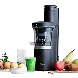 Panasonic Slow Juicer MJ-L700 (Entsafter für Gemüse/Obst, automatische Saftpresse, Sorbet Herstellung, Edelstahl, Kunststoff, 150 W, mattschwarz)