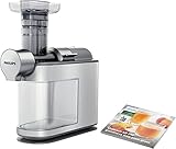 Philips HR1945/80 Slow Juicer, Entsafter für kaltes Pressen, maximale Nährstoffextraktion, weiß